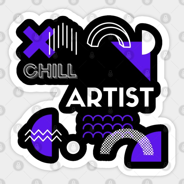 Chill Artist Retro Sticker by Ognisty Apparel